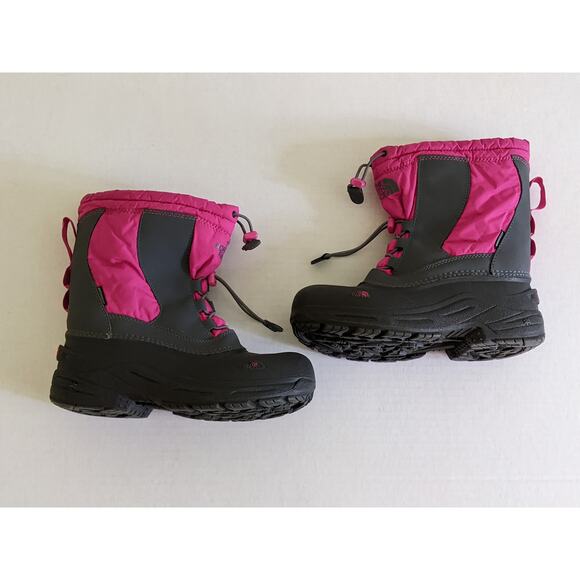 The North Face Size 5 Kids Alpenglow II Winter Boots Pink Gray Waterproof - Picture 4 of 8